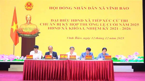 ĐẠI BIỂU HỘI ĐỒNG NHÂN DÂN XÃ VĨNH BẢO TIẾP XÚC CỬ TRI CHUẨN BỊ KỲ HỌP CUỐI NĂM 2025 HĐND XÃ KHÓA I, NHIỆM KỲ 2021-2026