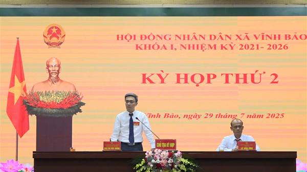 Hội đồng nhân dân xã Vĩnh Bảo khóa I, nhiệm kỳ 2021 - 2026  tổ chức Kỳ họp thứ 2 (Kỳ họp thường lệ giữa năm 2025)