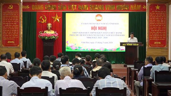 XÃ VĨNH BẢO TRIỂN KHAI QUY TRÌNH KIỆN TOÀN CHỨC DANH PHÓ CHỦ TỊCH ỦY BAN MTTQ VIỆT NAM XÃ NHIỆM KỲ 2025 - 2030