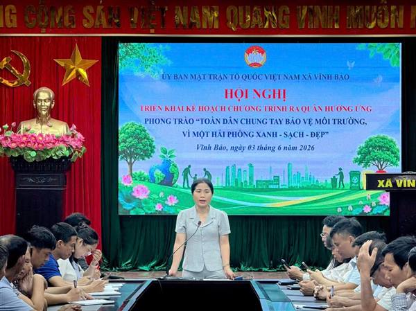 XÃ VĨNH BẢO TRIỂN KHAI CHƯƠNG TRÌNH RA QUÂN HƯỞNG ỨNG PHONG TRÀO “TOÀN DÂN CHUNG TAY BẢO VỆ MÔI TRƯỜNG, VÌ MỘT HẢI PHÒNG XANH - SẠCH - ĐẸP”