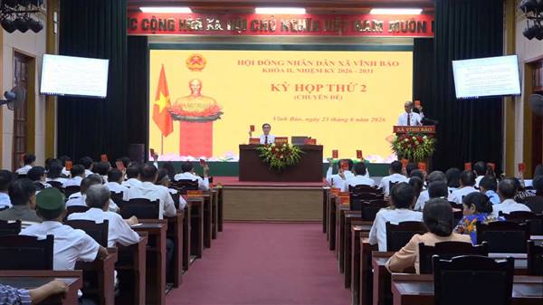 KHAI MẠC KỲ HỌP THỨ 2 (KỲ HỌP CHUYÊN ĐỀ) HĐND XÃ VĨNH BẢO KHÓA II, NHIỆM KỲ 2026 - 2031