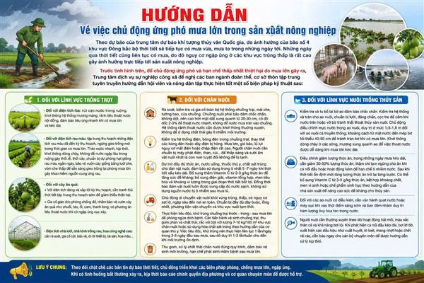 HƯỚNG DẪN CHỦ ĐỘNG ỨNG PHÓ MƯA LỚN, NGẬP ỨNG TRONG SẢN XUẤT NÔNG NGHIỆP