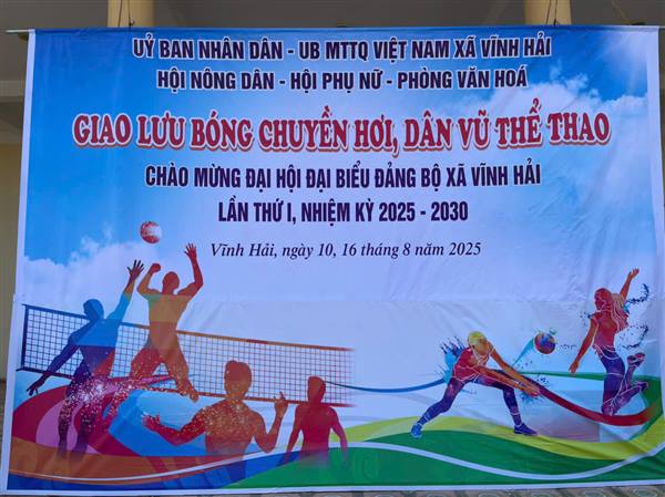 Giải thi đấu bóng chuyền hơi Nam, Nữ  chào mừng Đại hội đại biểu Đảng bộ xã Vĩnh Hải lần thứ I, nhiệm kỳ 2025 - 2030.