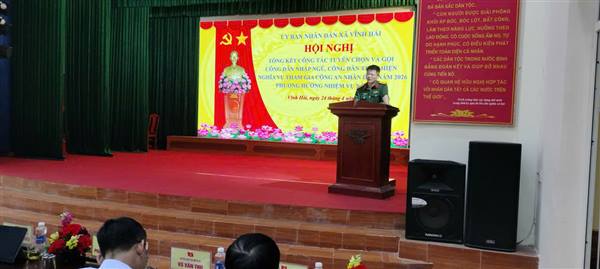 XÃ VĨNH HẢI TỔ CHỨC HỘI NGHỊ TỔNG KẾT CÔNG TÁC TUYỂN QUÂN NĂM 2026