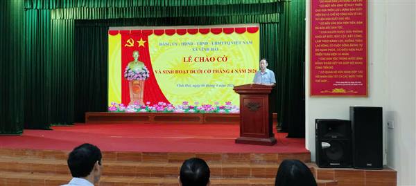 Xã Vĩnh Hải tổ chức Lễ chào cờ và sinh hoạt dưới cờ tháng 04 năm 2026
