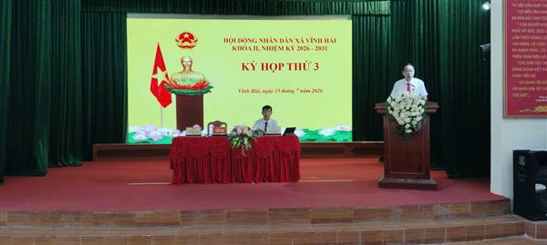 KỲ HỌP THỨ 3 HĐND XÃ VĨNH HẢI KHÓA II, NHIỆM KỲ 2026 - 2031 THÀNH CÔNG TỐT ĐẸP