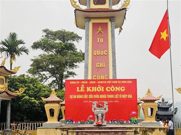 Lễ động thổ sửa chữa, nâng cấp nghĩa trang Liệt sỹ Hiệp Hòa.