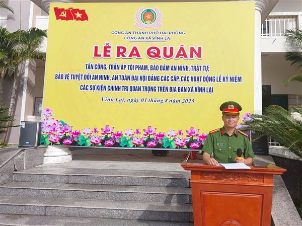 CÔNG AN XÃ VĨNH LẠI TỔ CHỨC LỄ RA QUÂN TẤN CÔNG, TRẤN ÁP TỘI PHẠM , ĐẢM BẢO AN NINH, TRẬT TỰ, BẢO VỆ TUYỆT ĐỐI AN NINH, AN TOÀN ĐẠI HỘI ĐẢNG CÁC CẤP, CÁC HOẠT ĐỘNG LỄ KỶ NIỆM, CÁC SỰ KIỆN CHÍNH TRỊ QUAN TRỌNG TRÊN ĐỊA BÀN XÃ