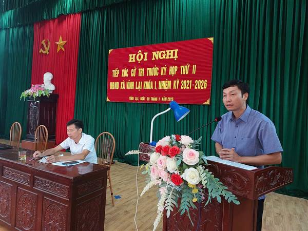 TỔ ĐẠI BIỂU SỐ 3 TIẾP XÚC CỬ TRI TRƯỚC KỲ HỌP THỨ HAI HĐND XÃ VĨNH LẠI KHÓA I, NHIỆM KỲ 2021-2026