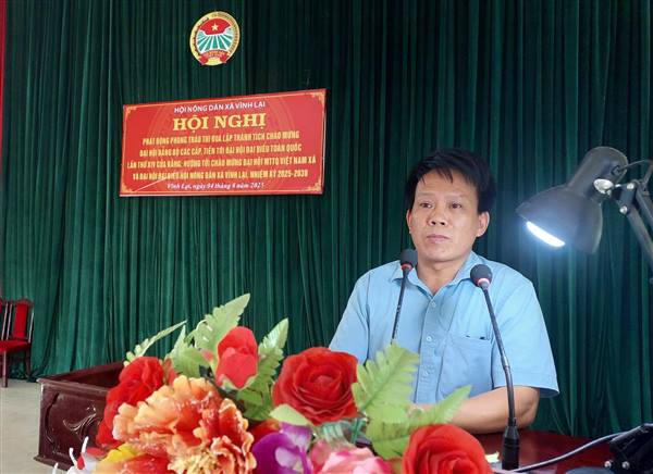 Hội Nông dân xã Vĩnh Lại phát động Phong trào thi đua lập thành tích Chào mừng Đại hội Đảng bộ các cấp tiến tới Đại hội đại biểu Toàn Quốc lần thứ XIV của Đảng; Hướng tới chào mừng Đại hội MTTQ Việt Nam xã và Đại hội đại biểu Hội Nông dân xã Vĩnh Lại nhiệm kỳ 2025 - 2030