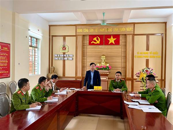 Hội nghị kiểm điểm và đánh giá, xếp loại chất lượng đối với Ban Chấp hành Đảng bộ Công an xã Vĩnh Thịnh năm 2025