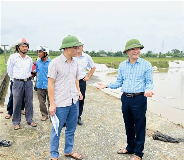 UBND XÃ VĨNH THỊNH LÀM VIỆC VỚI CHỦ ĐẦU TƯ, NHÀ THẦU VỀ PHƯƠNG ÁN HOÀN TRẢ HỆ THỐNG THỦY LỢI PHỤC VỤ SẢN XUẤT NÔNG NGHIỆP KHI THI CÔNG ĐƯỜNG TRÁNH QL10 VÀ QL5