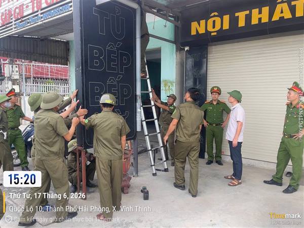 Tuyên truyền giải tỏa, xử lý vi phạm hành lang an toàn giao thông trên địa bàn xã Vĩnh Thịnh