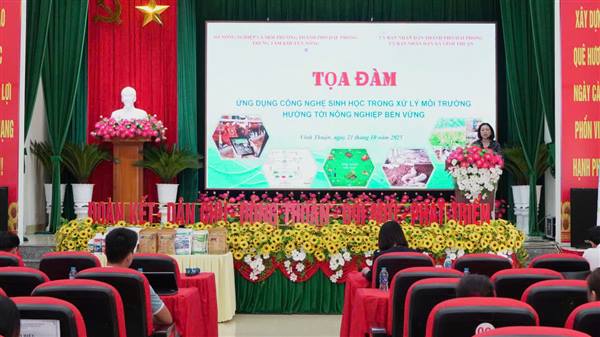 Trung tâm Khuyến nông Hải Phòng phối hợp với UBND xã tổ chức Tọa đàm với chủ đề “Ứng dụng công nghệ sinh học trong xử lý môi trường – Hướng tới nông nghiệp bền vững.