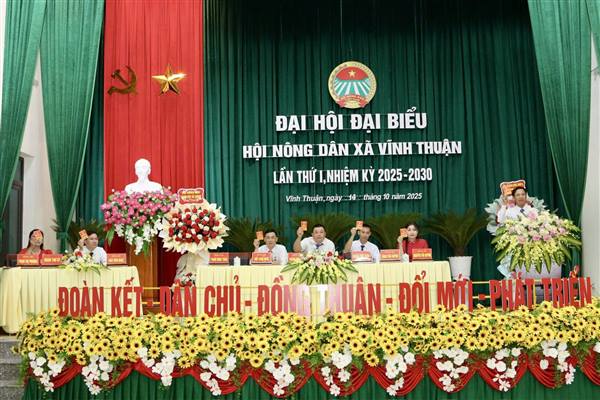 Hội Nông dân xã Vĩnh Thuận tổ chức Đại hội đại biểu lần thứ I, nhiệm kỳ 2025–2030