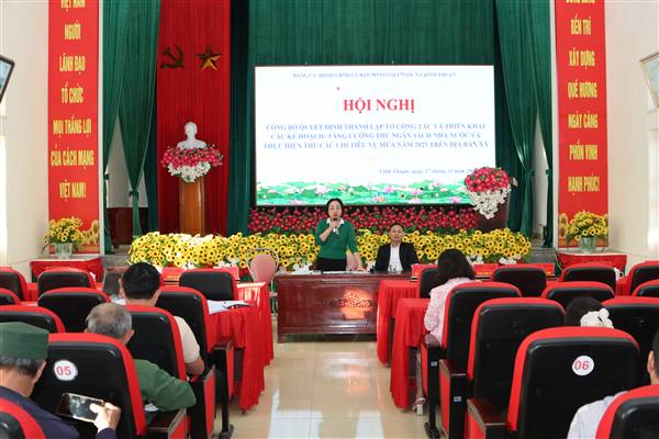 Xã Vĩnh Thuận công bố Quyết định thành lập Tổ công tác tăng cường thu ngân sách và triển khai Kế hoạch thu ngân sách năm 2025