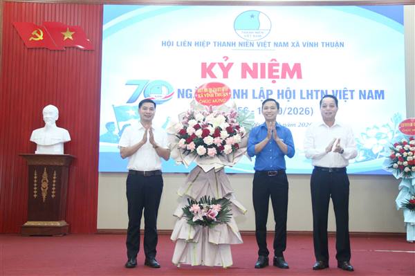 Đoàn Thanh niên – Ủy ban Hội Liên hiệp Thanh niên (LHTN) Việt Nam xã Vĩnh Thuận tổ chức chương trình kỷ niệm 70 năm Ngày truyền thống Hội LHTN Việt Nam (15/10/1956 – 15/10/2026)