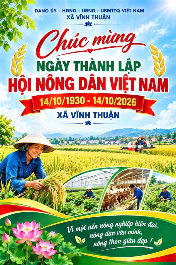 Nông dân xã Vĩnh Thuận: Tự hào truyền thống, vững bước trên hành trình đổi mới và phát triển 