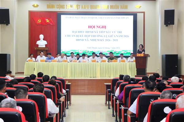 Hội đồng nhân dân xã Vĩnh Thuận khóa 2, nhiệm kì 2026 - 2031 tiếp xúc cử tri phục vụ kì họp thường lệ giữa năm 2026. 