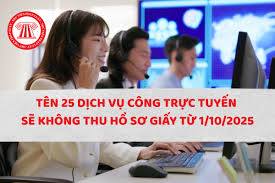 25 dịch vụ công trực tuyến toàn trình thiết yếu, buộc làm thủ tục trực tuyến từ ngày 1-10, không nhận hồ sơ giấy