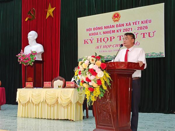 HĐND XÃ YẾT KIÊU KHÓA I, NHIỆM KỲ 2021-2026 TỔ CHỨC KỲ HỌP CHUYÊN ĐỀ THÔNG QUA NHIỀU NGHỊ QUYẾT QUAN TRỌNG