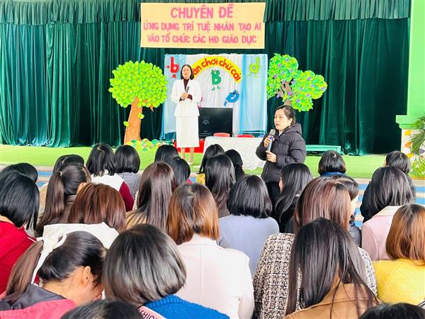 TRƯỜNG MẦM NON LÊ LỢI TỔ CHỨC THÀNH CÔNG CHUYÊN ĐỀ “ỨNG DỤNG TRÍ TUỆ NHÂN TẠO (AI) VÀO TỔ CHỨC CÁC HOẠT ĐỘNG GIÁO DỤC”