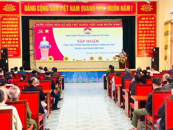 BAN THƯỜNG TRỰC ỦY BAN MTTQ VIỆT NAM XÃ YẾT KIÊU TỔ CHỨC HỘI NGHỊ TẬP HUẤN CÔNG TÁC TUYÊN TRUYỀN PHÒNG, CHỐNG MA TÚY