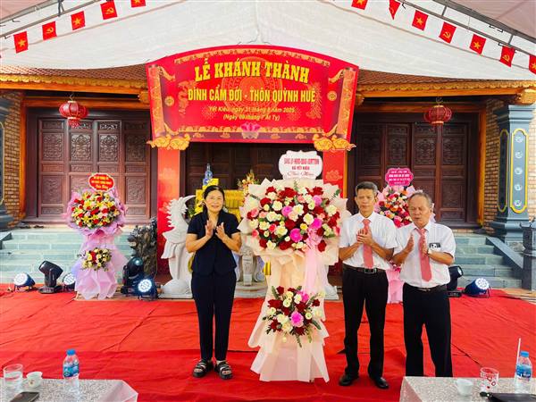 Thôn Quỳnh Huê xã Yết Kiêu long trọng tổ chức Lễ khánh thành Đình Cẩm Đới