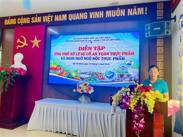 Trường Mầm non Lê Lợi diễn tập xử lý sự cố an toàn thực phẩm
