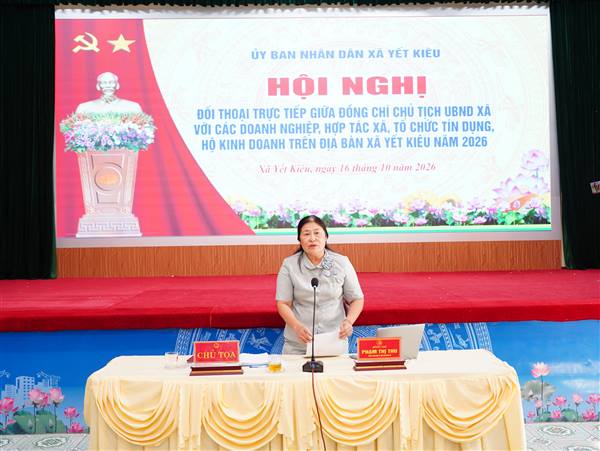 Chủ tịch UBND xã Yết Kiêu đối thoại trực tiếp với các doanh nghiệp, hợp tác xã, tổ chức tín dụng, hộ kinh doanh trên địa bàn