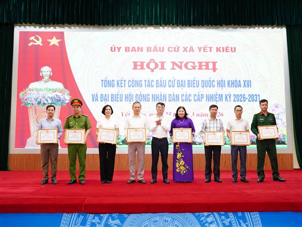 Xã Yết Kiêu tổng kết công tác bầu cử đại biểu Quốc hội khóa XVI và đại biểu Hội đồng nhân dân các cấp nhiệm kỳ 2026-2031