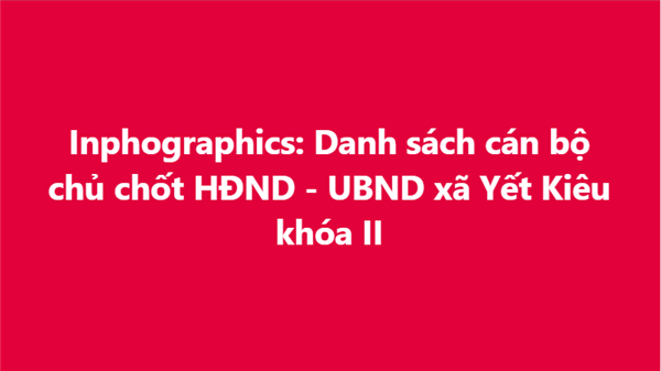 Inphographics: Danh sách cán bộ chủ chốt HĐND - UBND xã Yết Kiêu khóa II