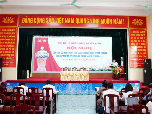 Kỳ họp thứ 2 (Kỳ họp chuyên đề) HĐND xã Yết Kiêu khóa II sẽ diễn ra vào khoảng thời gian từ ngày 5-7/5