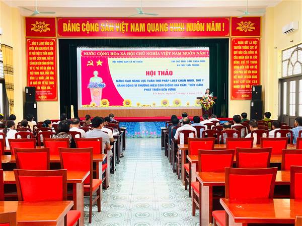 Hội Nông dân xã Yết Kiêu tổ chức hội thảo nâng cao năng lực tuân thủ pháp luật trong chăn nuôi, thú y