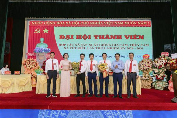 Đại hội thành viên Hợp tác xã Sản xuất giống gia cầm, thủy cầm xã Yết Kiêu lần thứ I, nhiệm kỳ 2026-2031 thành công tốt đẹp