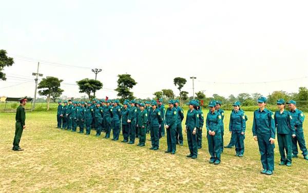 Xã Yết Kiêu khai mạc huấn luyện dân quân cơ động năm 2026