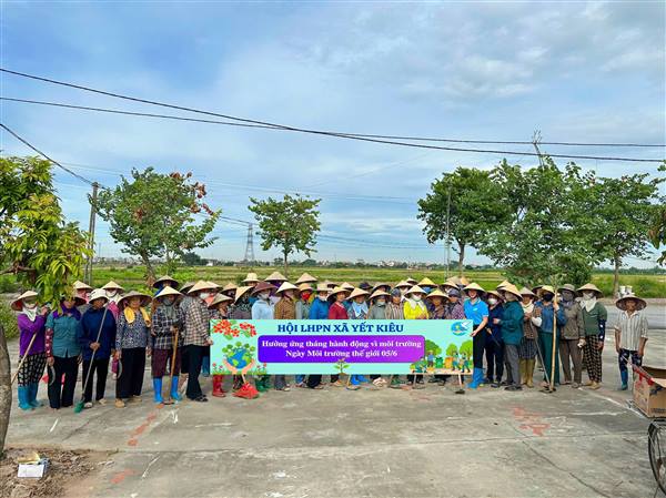 Hội Liên hiệp phụ nữ xã Yết Kiêu tích cực hưởng ứng Tháng hành động vì môi trường và Ngày Môi trường thế giới 5/6
