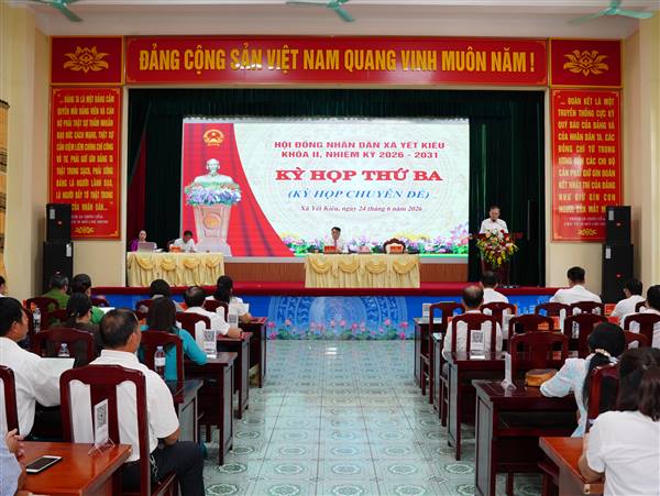 Kỳ họp thứ 3 (kỳ họp chuyên đề) HĐND xã Yết Kiêu khoá II đánh giá kết quả tổ chức lấy ý kiến Nhân dân về sắp xếp, tổ chức lại thôn trên địa bàn xã