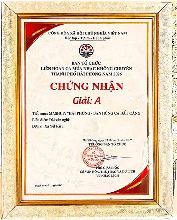 Xã Yết Kiêu xuất sắc đoạt giải A tại Liên hoan Ca múa nhạc không chuyên thành phố Hải Phòng 2026