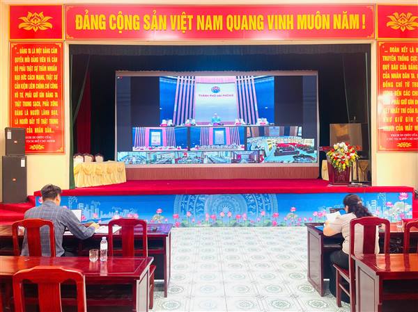 Xã Yết Kiêu tham dự hội nghị trực tuyến phiên họp thường kỳ tháng 6 của UBND thành phố