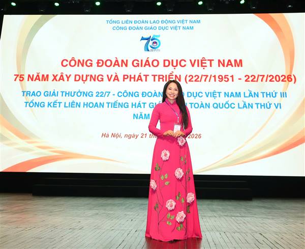 Cô giáo Lương Thị Nụ - Trường Tiểu học Gia Hòa đoạt Giải Ba Liên hoan Tiếng hát giáo viên toàn quốc lần thứ 6 – năm 2026