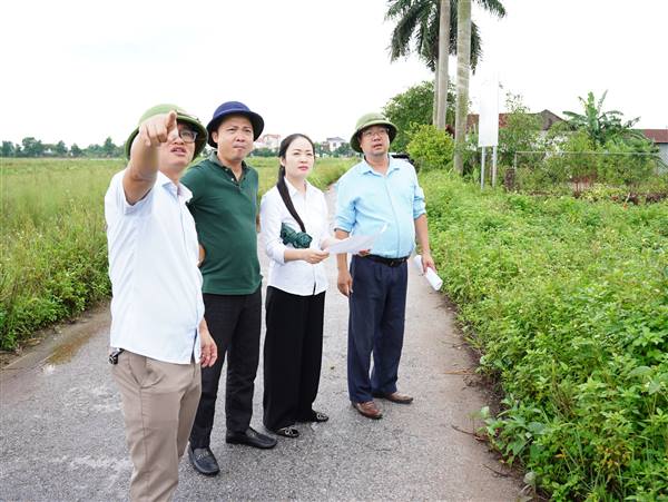 Sở Nông nghiệp và Môi trường kiểm tra thực địa khu đất thực hiện Dự án đầu tư xây dựng Khu dân cư mới xã Yết Kiêu