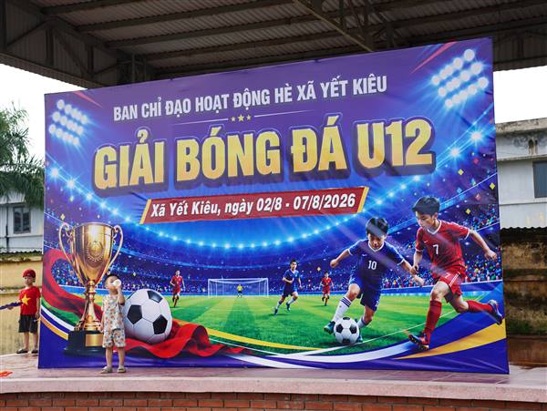 Đội bóng thôn Lê Lợi vô địch Giải bóng đá Thiếu niên - Nhi đồng U12 xã Yết Kiêu hè năm 2026