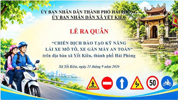 Công an xã Yết Kiêu ra quân thực hiện “Chiến dịch đào tạo kỹ năng lái xe mô tô, xe gắn máy an toàn"