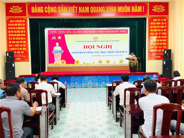 Ủy ban MTTQ xã Yết Kiêu giao ban công tác Mặt trận tháng 9 năm 2026