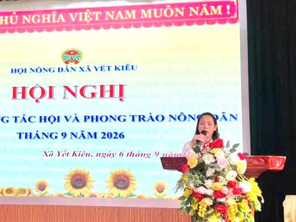 Hội Nông dân xã Yết Kiêu giao ban công tác Hội và phong trào nông dân tháng 9 năm 2026