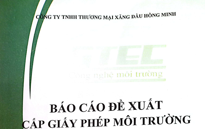 Báo cáo đề xuất cấp Giấy phép môi trường Công ty TNHH thương mại xăng dầu Hồng Minh