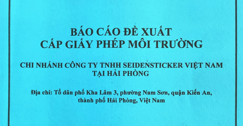 Báo cáo đề xuất cấp Giấy phép môi trường Chi nhánh Công ty TNHH SEIDENSTICKER Việt Nam tại Hải Phòng